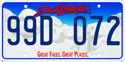 SD license plate 99DO72
