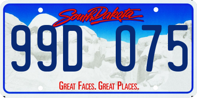 SD license plate 99DO75
