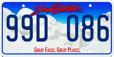 SD license plate 99DO86