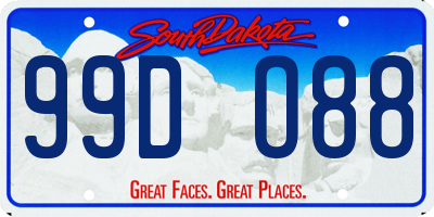 SD license plate 99DO88