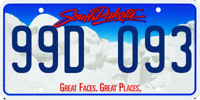 SD license plate 99DO93