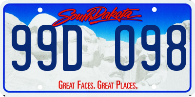 SD license plate 99DO98