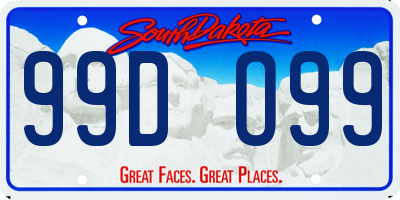 SD license plate 99DO99