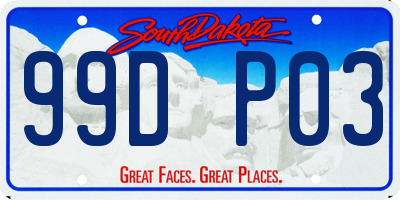 SD license plate 99DP03