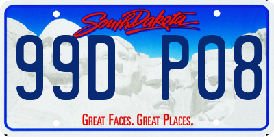 SD license plate 99DP08