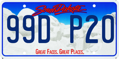 SD license plate 99DP20
