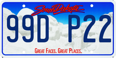 SD license plate 99DP22