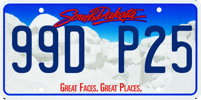 SD license plate 99DP25