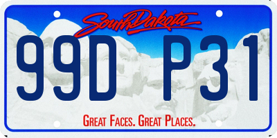SD license plate 99DP31