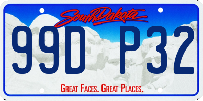SD license plate 99DP32
