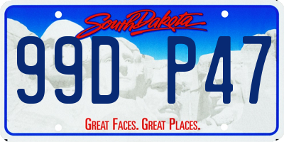 SD license plate 99DP47