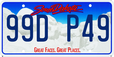 SD license plate 99DP49