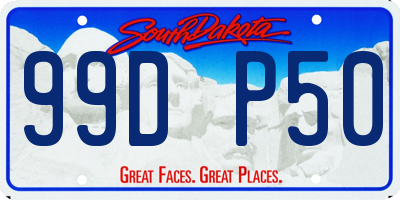 SD license plate 99DP50