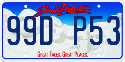 SD license plate 99DP53