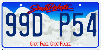 SD license plate 99DP54