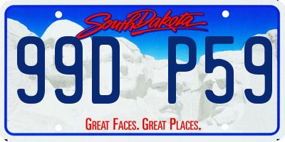 SD license plate 99DP59