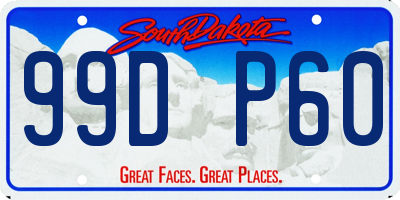 SD license plate 99DP60