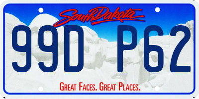 SD license plate 99DP62