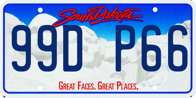 SD license plate 99DP66