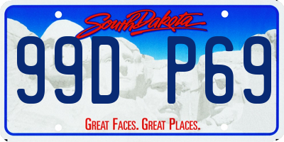 SD license plate 99DP69