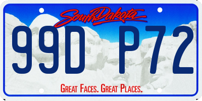 SD license plate 99DP72