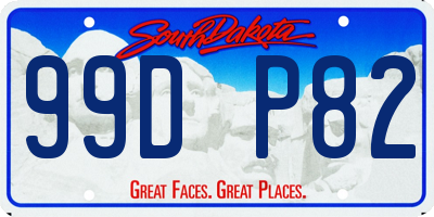 SD license plate 99DP82