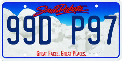 SD license plate 99DP97