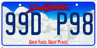 SD license plate 99DP98