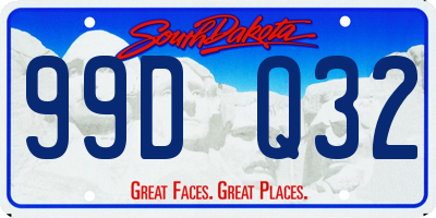 SD license plate 99DQ32