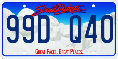 SD license plate 99DQ40