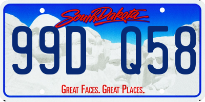 SD license plate 99DQ58