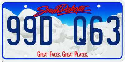 SD license plate 99DQ63