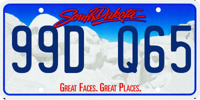 SD license plate 99DQ65