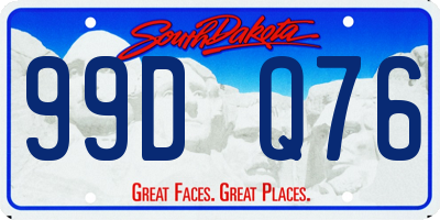 SD license plate 99DQ76