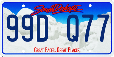 SD license plate 99DQ77