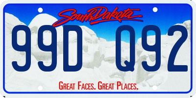 SD license plate 99DQ92
