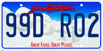 SD license plate 99DR02