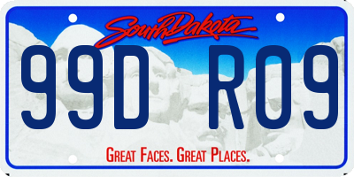 SD license plate 99DR09