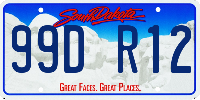 SD license plate 99DR12