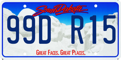 SD license plate 99DR15