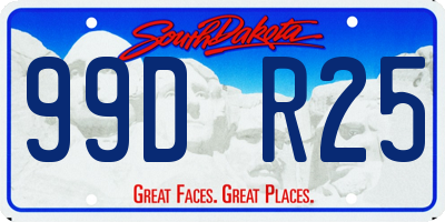 SD license plate 99DR25