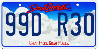 SD license plate 99DR30