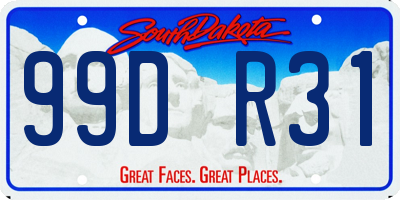 SD license plate 99DR31
