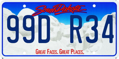 SD license plate 99DR34