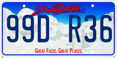 SD license plate 99DR36