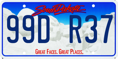 SD license plate 99DR37