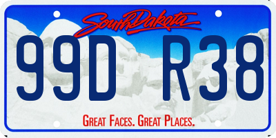 SD license plate 99DR38