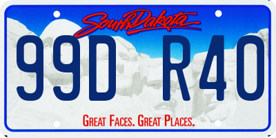SD license plate 99DR40