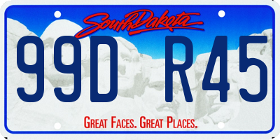 SD license plate 99DR45
