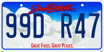 SD license plate 99DR47